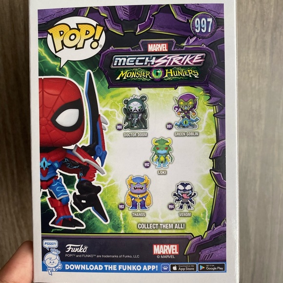 Funko Pop Spider-Man Glow Chase Walmart Exclusive Mech Strike Monster Hunters - Picture 3 of 6